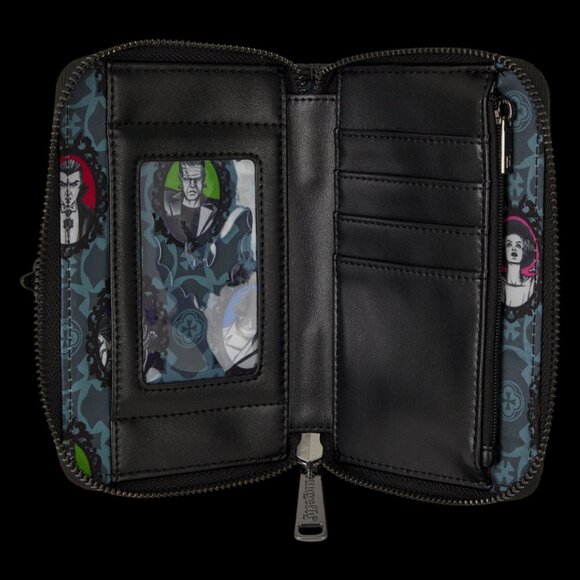 Loungefly Universal Monsters Wallet Lenticular Characters Zip Around New - Picture 6 of 6